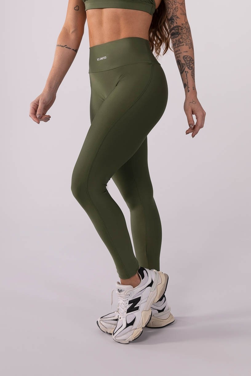 K3635-C_Calca_Legging_sem_Gancho_com_Franzido_Verde_Militar__Ref:_K3635-C