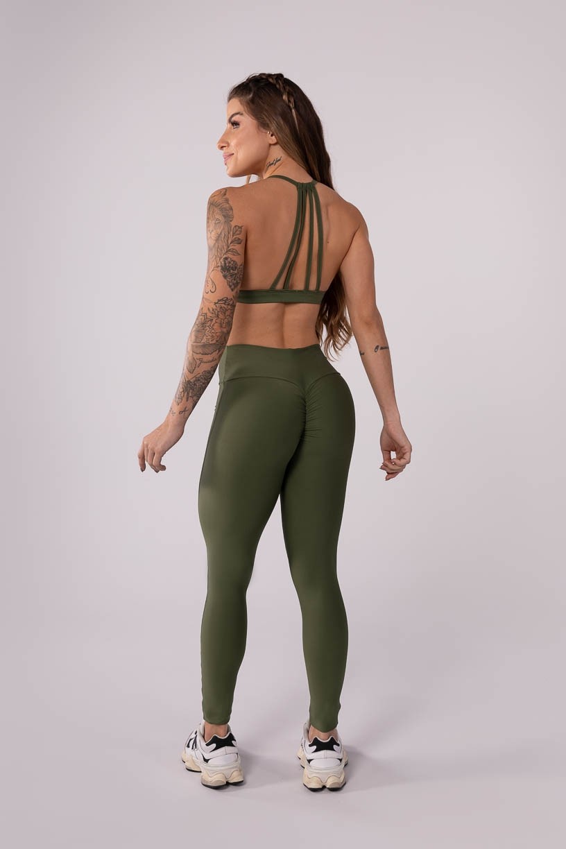 K3635-C_Calca_Legging_sem_Gancho_com_Franzido_Verde_Militar__Ref:_K3635-C