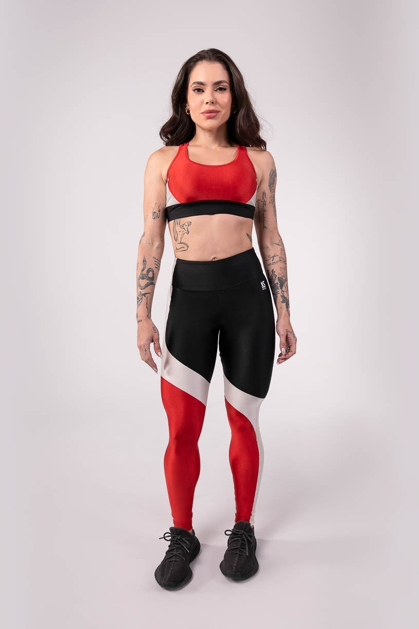 K3758-A_Calca_Legging_Tricolor_Assimetrica_Preto__Off-White__Vermelho__Ref:_K3758-A