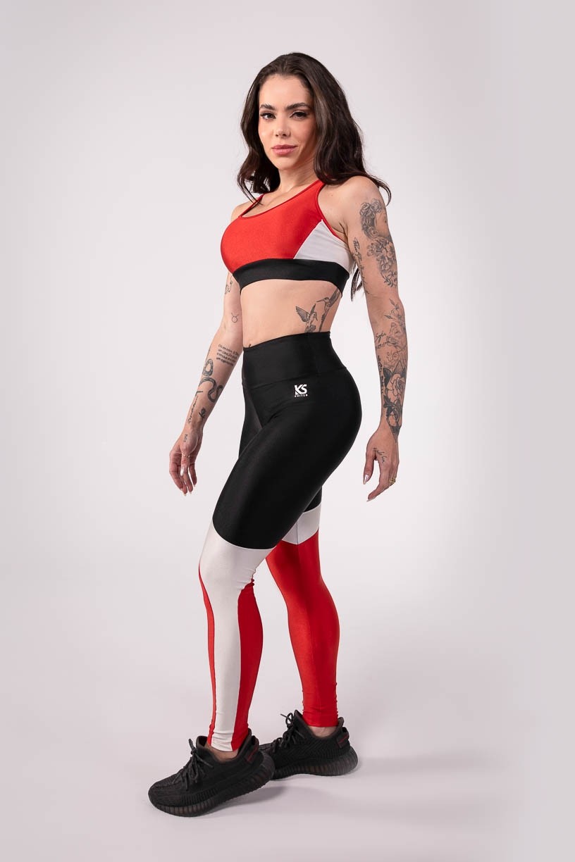 K3758-A_Calca_Legging_Tricolor_Assimetrica_Preto__Off-White__Vermelho__Ref:_K3758-A