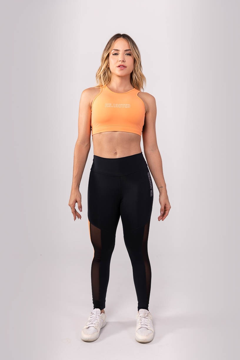 K3825-A_Calca_Legging_com_Faixa_Lateral_Preto__Coral__Ref:_K3825-A