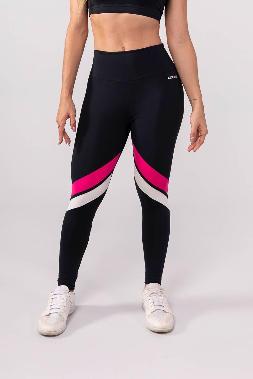 K3742-A_Calca_Legging_com_Faixas_Contrastantes_Preto__Rosa__Branco__Ref:_K3742-A