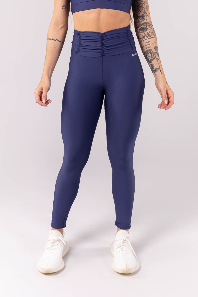 K3915-C_Calca_Legging_com_Franzido_no_Cos_Azul_Marinho__Ref:_K3915-C