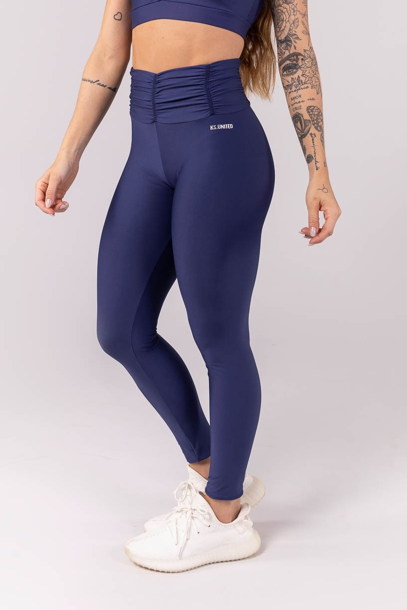 K3915-C_Calca_Legging_com_Franzido_no_Cos_Azul_Marinho__Ref:_K3915-C