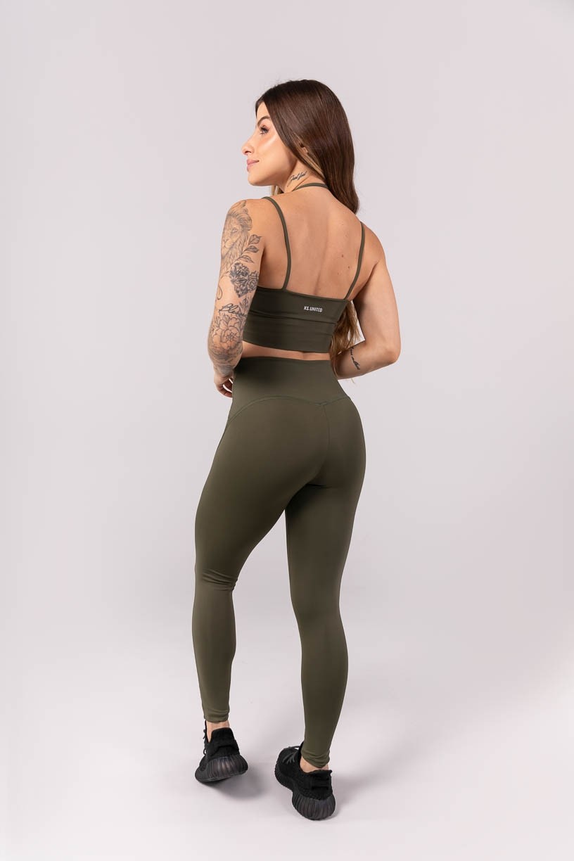 K3927-B_Calca_Legging_com_Cos_Diferenciado_Verde_Militar__Ref:_K3927-B