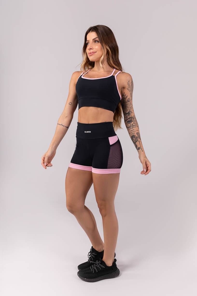 K3918-A_Top_Bicolor_com_Alcas_Duplas_Preto__Rosa_Claro__Ref:_K3918-A