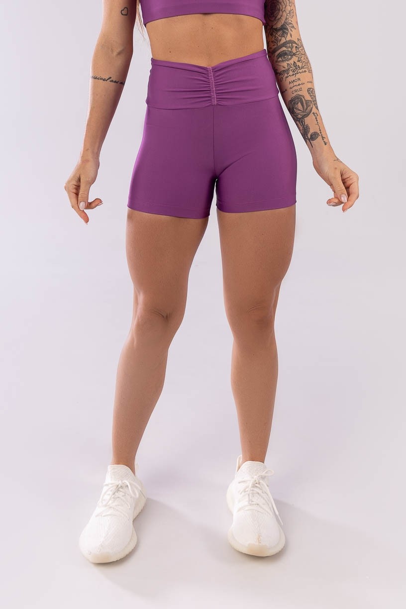 K3942-B_Short_com_Franzido_no_Cos_Roxo__Ref:_K3942-B