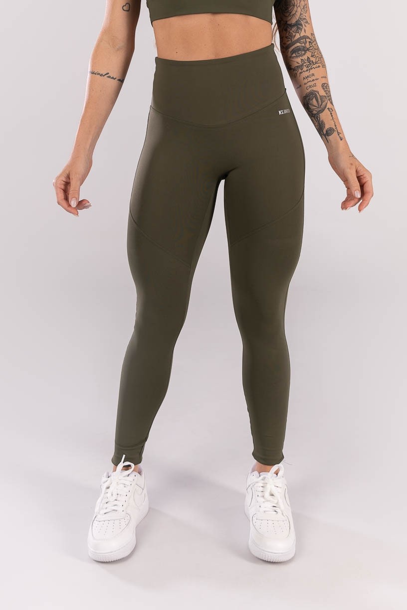 K3957-C_Calca_Legging_com_Cos_Alto_Arredondado_sem_Gancho_Verde_Militar__Ref:_K3957-C