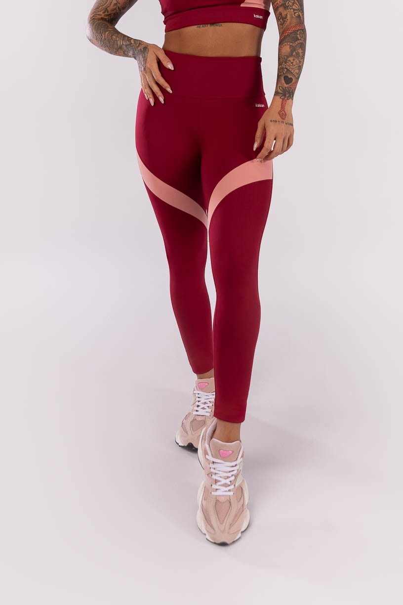 K4011-A_Calca_Legging_Bicolor_com_Recortes_Vinho__Rosa_Claro__Ref:_K4011-A