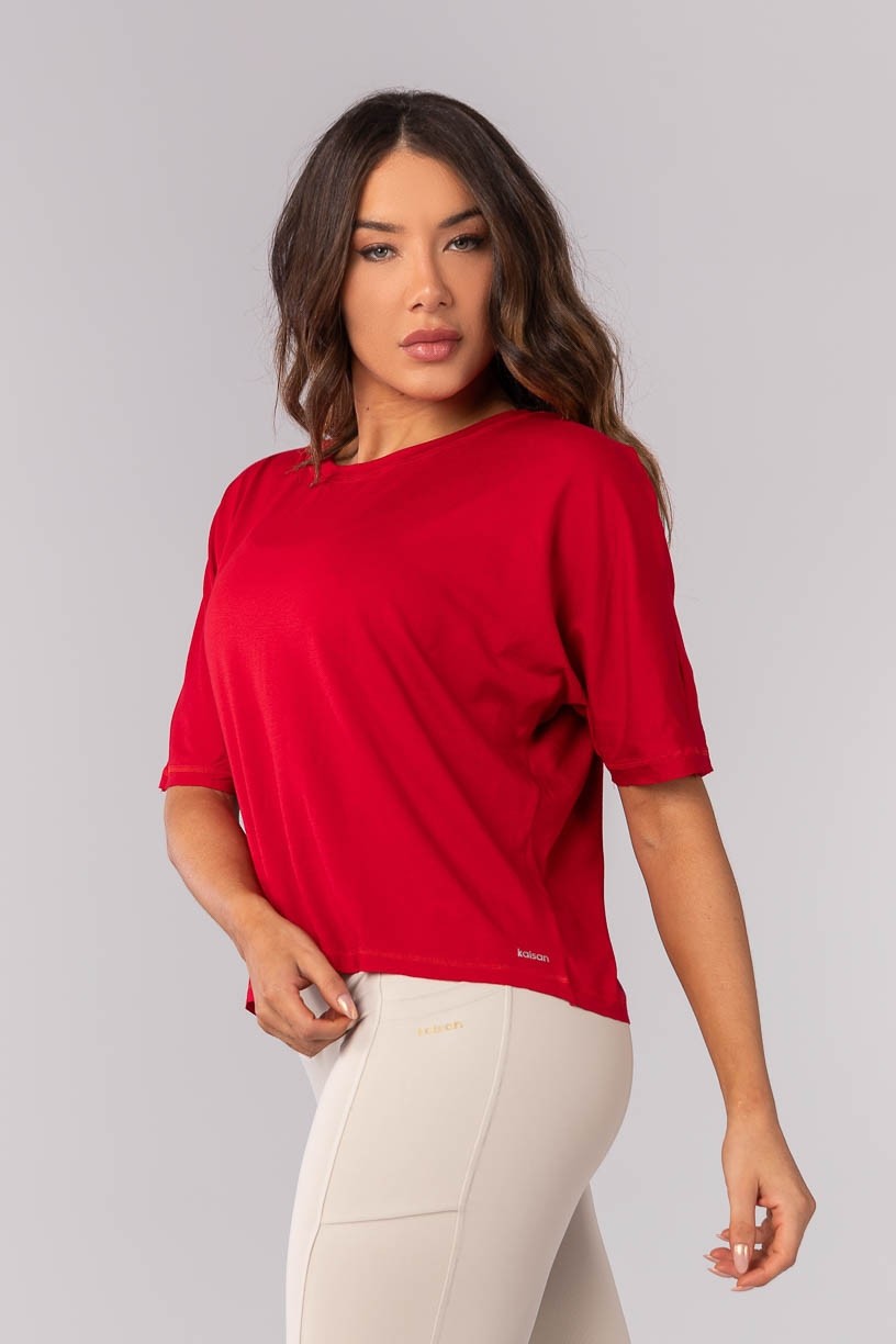 K4166-C_Blusa_Ampla_com_Cobertura_Vermelho__Ref:_K4166-C