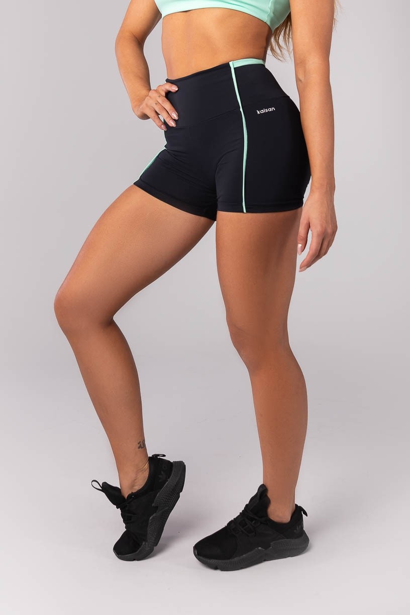K4144-A_Short_com_Vivo_e_Vira_Preto__Menta__Ref:_K4144-A