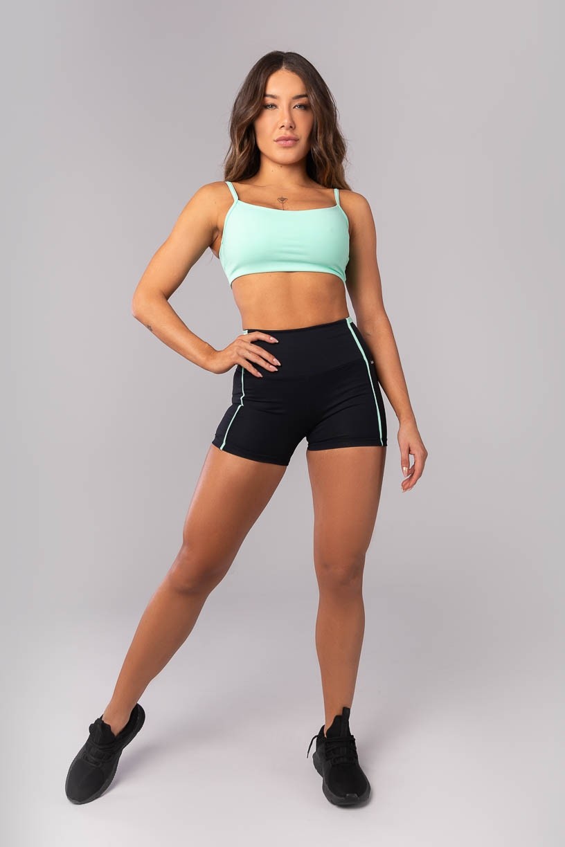K4144-A_Short_com_Vivo_e_Vira_Preto__Menta__Ref:_K4144-A