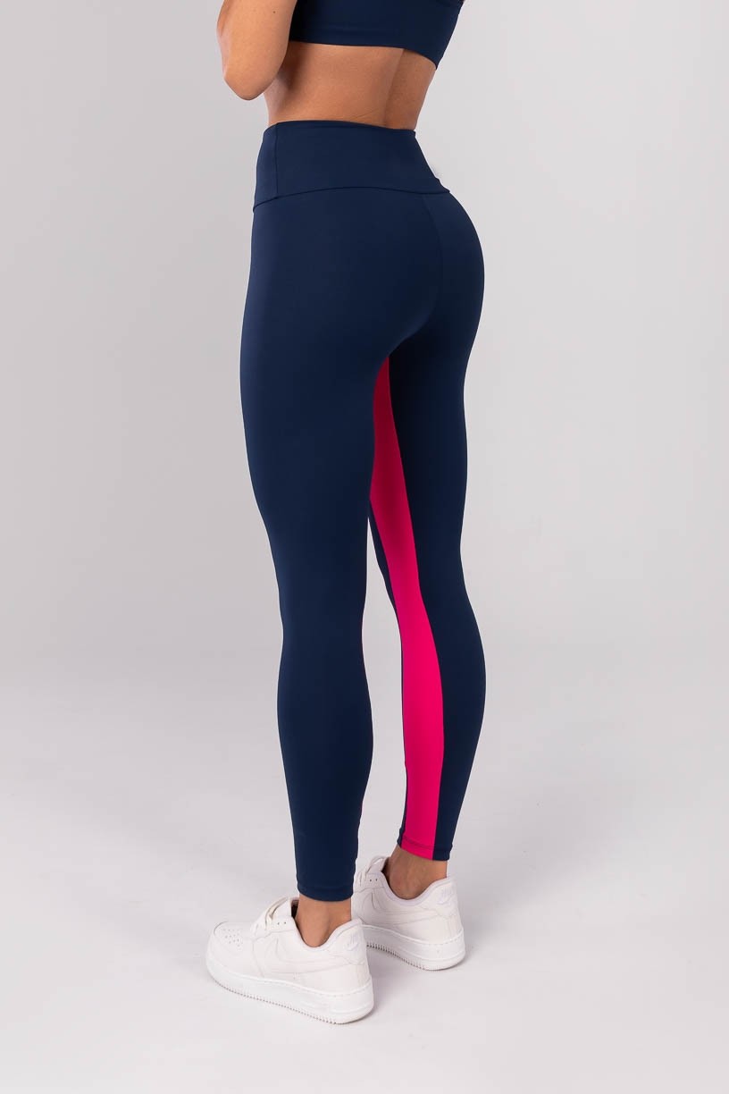 K4179-B_Calca_Legging_com_Recorte_no_Entrepernas_Azul_Marinho__Rosa_Pink__Ref:_K4179-B