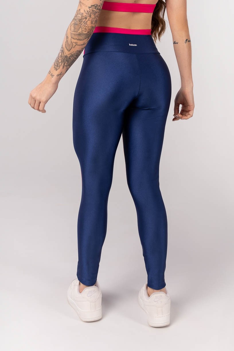 K4013-C_Calca_Legging_com_Vira_e_Vivo_Azul_Marinho__Rosa_Cereja__Ref:_K4013-C