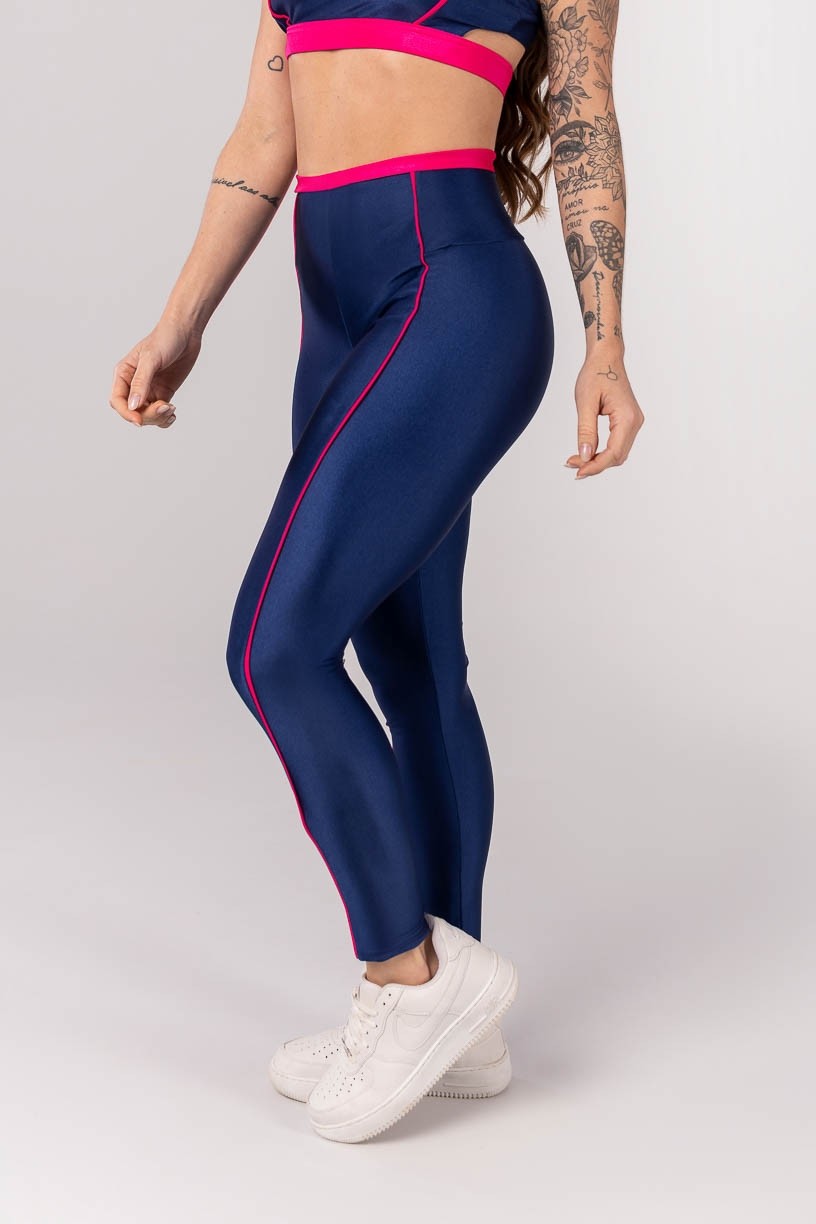K4013-C_Calca_Legging_com_Vira_e_Vivo_Azul_Marinho__Rosa_Cereja__Ref:_K4013-C