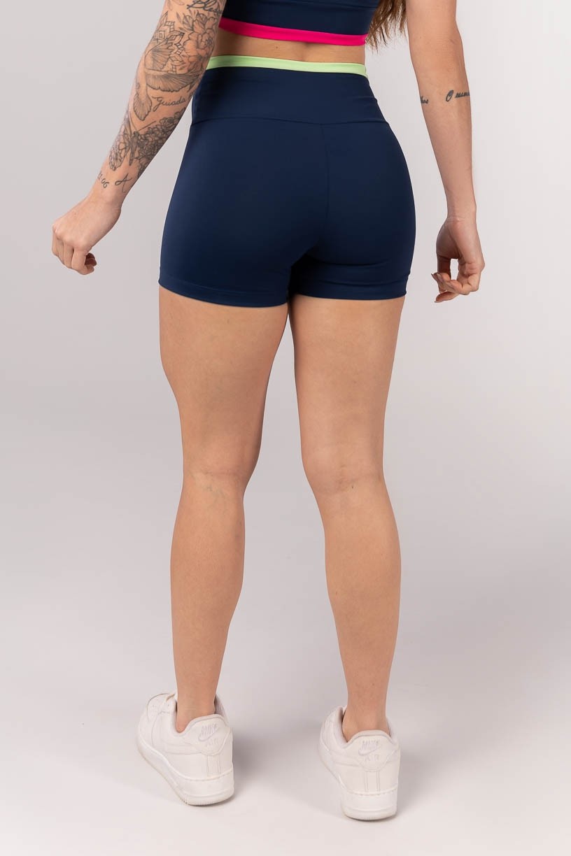 K4246-A_Short_Tricolor_com_Vira_Azul_Marinho__Rosa_Pink__Verde__Ref:_K4246-A