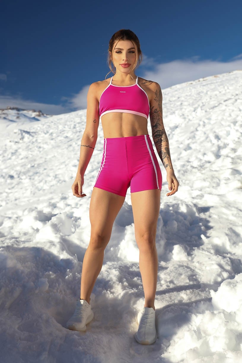 K4264-B_Short_Tricolor_com_Chapados_Rosa_Choque__Cintilante__Branco__Ref:_K4264-B