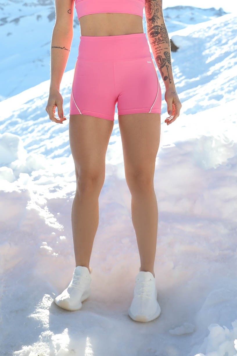 K4280-B_Short_com_Vivo_Contrastante_Rosa_Chiclete__Bege__Ref:_K4280-B
