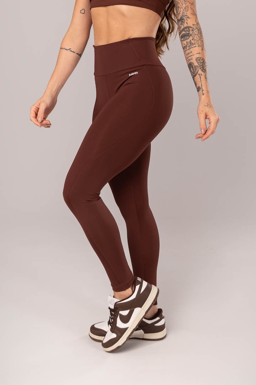 K4081-D_Calca_Legging_com_Cos_em_V_e_Recortes_Marrom__Ref:_K4081-D