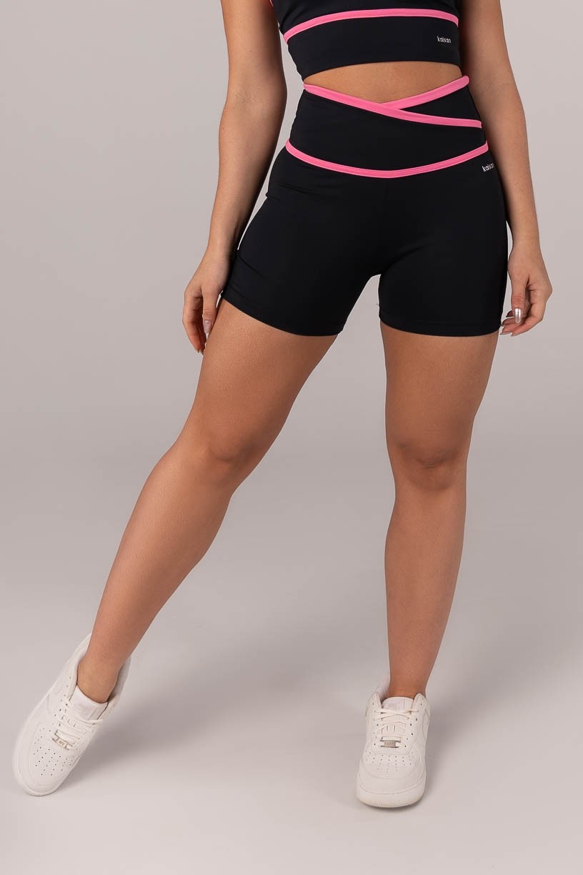 K4297-A_Short_com_Cos_Transpassado_e_Chapado_Preto__Rosa_Chiclete__Ref:_K4297-A