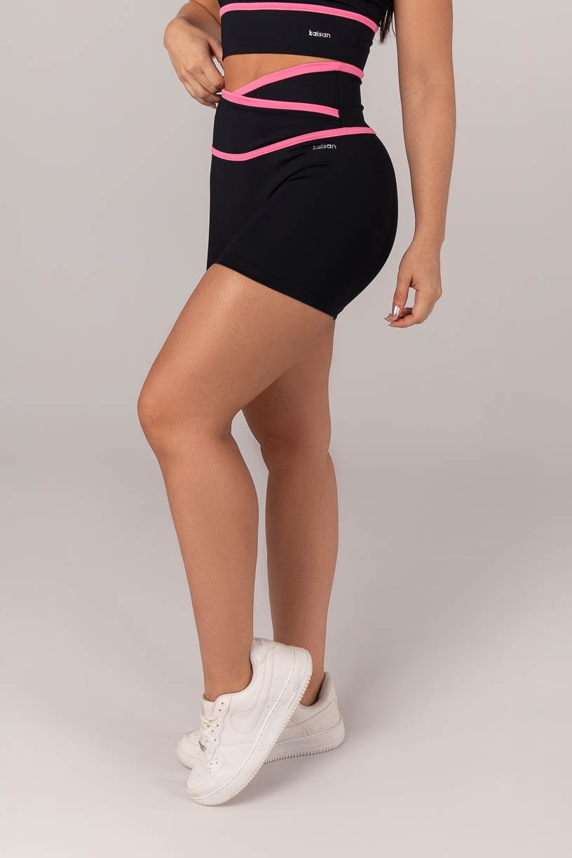 K4297-A_Short_com_Cos_Transpassado_e_Chapado_Preto__Rosa_Chiclete__Ref:_K4297-A