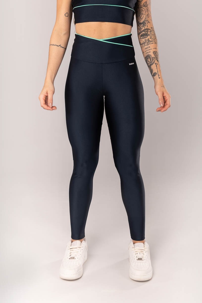 K4242-B_Calca_Legging_com_Vivo_no_Cos_Transpassado_Azul_Escuro__Verde_Turquesa__Ref:_K4242-B