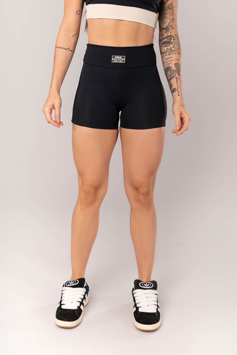 K4333-A_Short_Bicolor_com_Vivo_Preto__Bege__Ref:_K4333-A