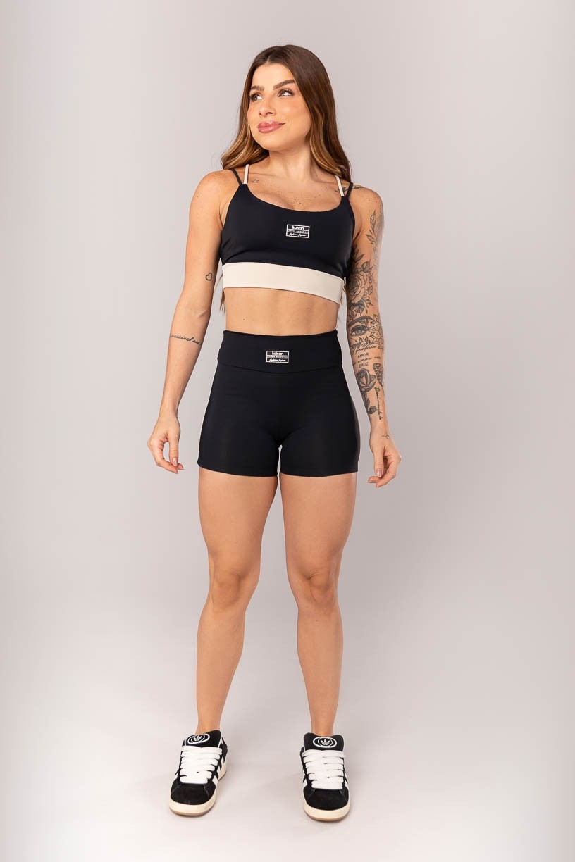K4333-A_Short_Bicolor_com_Vivo_Preto__Bege__Ref:_K4333-A