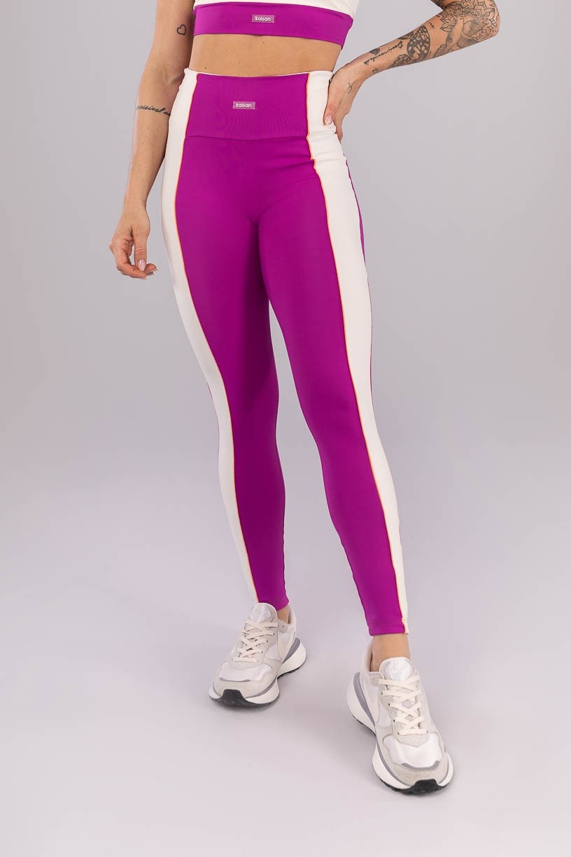 K4187-B_Calca_Legging_com_Faixa_e_Vivo_Roxo__Off-White__Laranja_Claro__Ref:_K4187-B