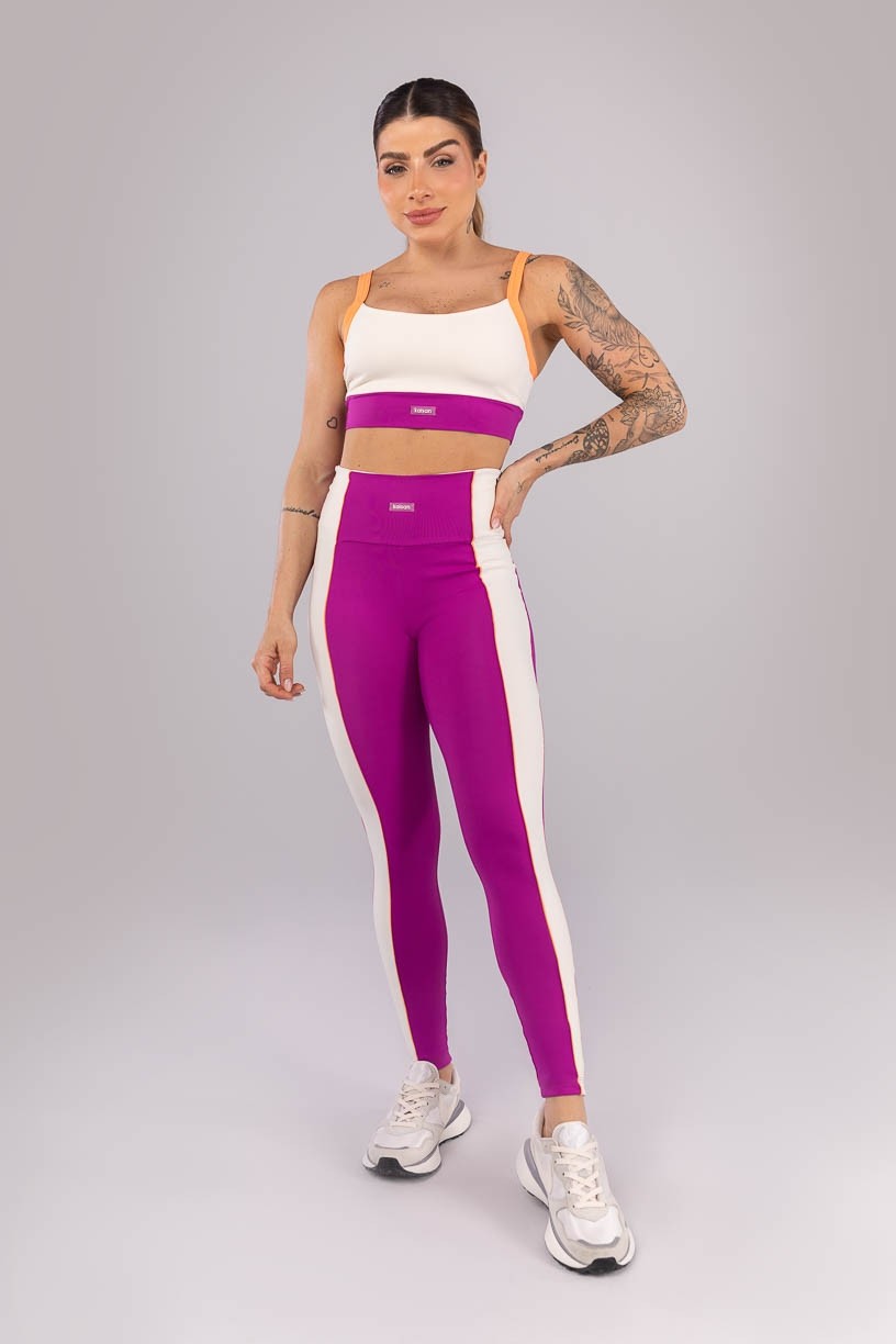 K4187-B_Calca_Legging_com_Faixa_e_Vivo_Roxo__Off-White__Laranja_Claro__Ref:_K4187-B
