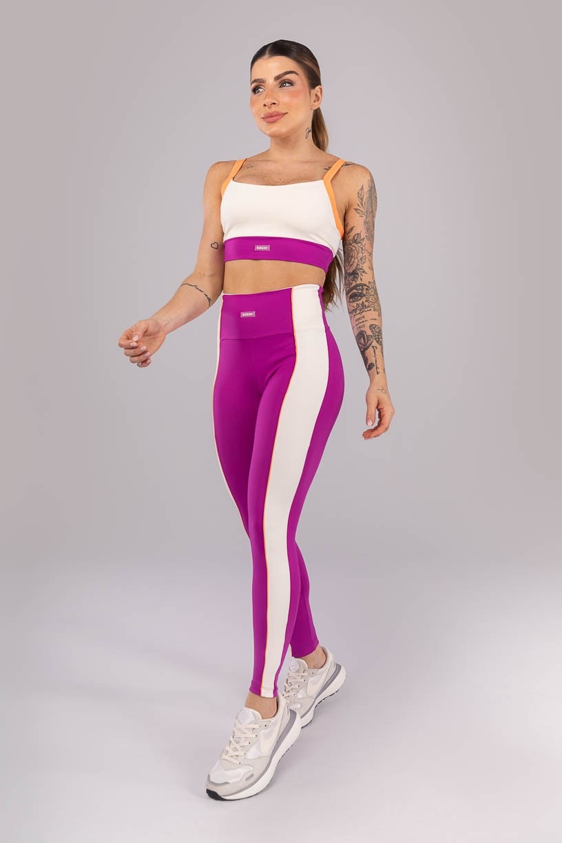K4187-B_Calca_Legging_com_Faixa_e_Vivo_Roxo__Off-White__Laranja_Claro__Ref:_K4187-B