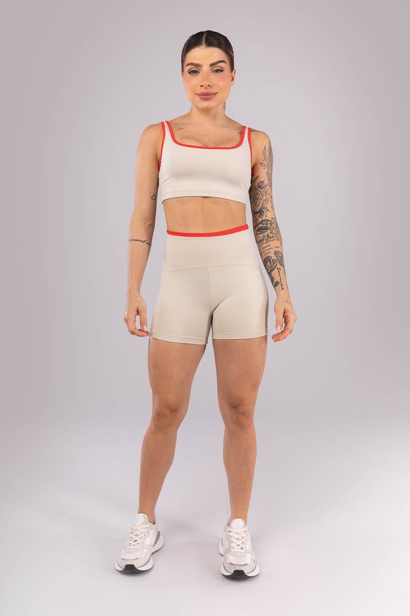 K4221-E_Short_com_Cos_de_Vira_Bege__Vermelho_Tomate__Ref:_K4221-E