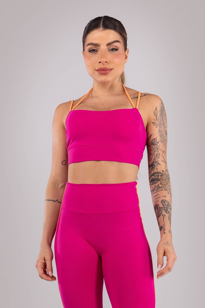 K4424-B_Top_com_Alcas_Duplas_Contrastantes_Rosa_Choque__Laranja_Claro__Ref:_K4424-B