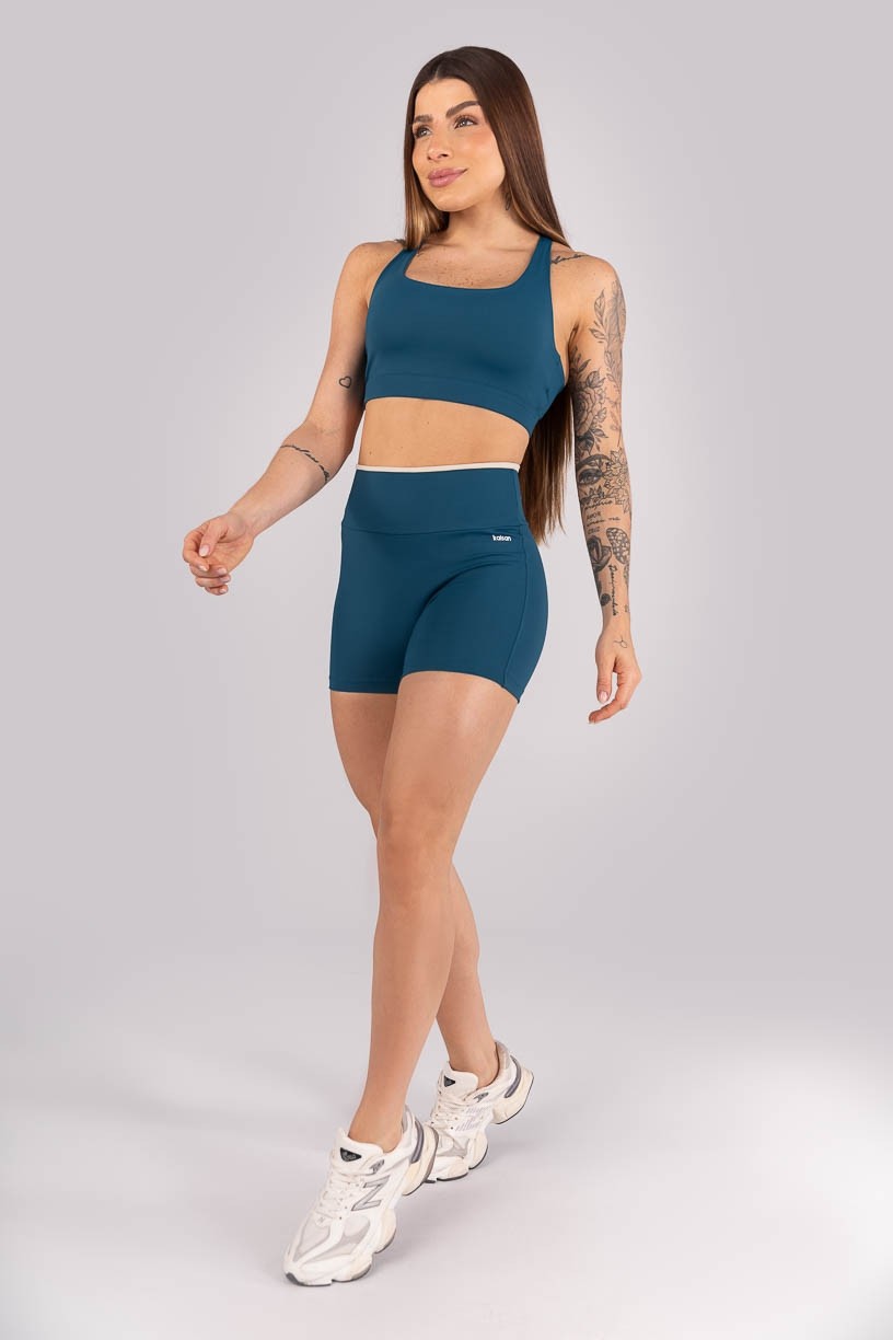 K4300-D_Short_sem_Gancho_com_Vira_Azul_Petroleo__Bege__Ref:_K4300-D