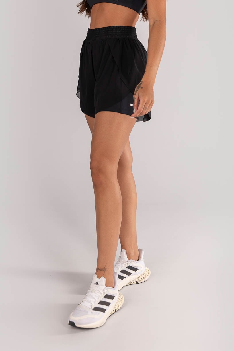 K4542-B_Short_Duplo_em_Tule_com_Bolsos_Internos_Preto__Ref:_K4542-B
