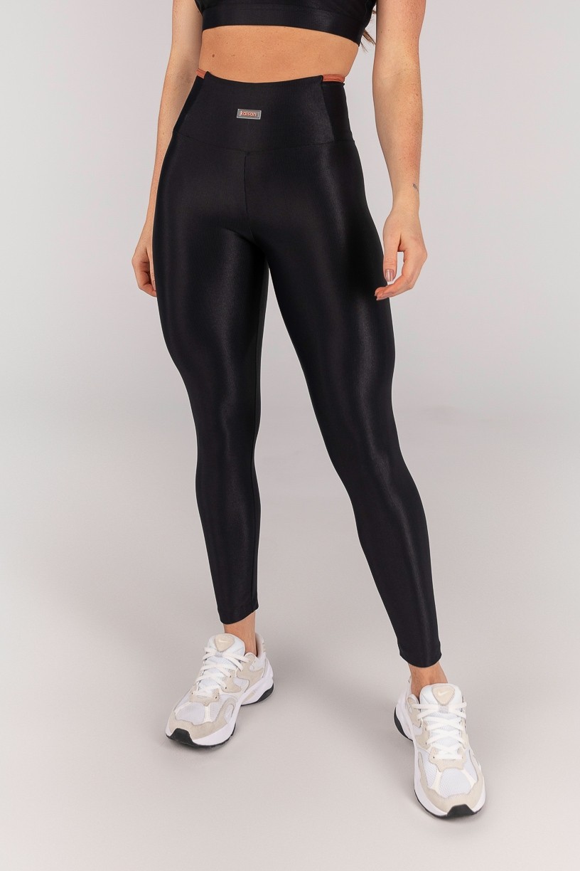 K4659-B_Calca_Legging_Mix_de_Tecido_com_Vira_Preto__Caramelo__Ref:_K4659-B