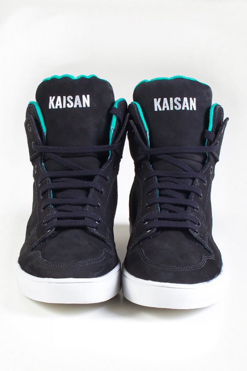 Sneaker Cano Médio Nobuck (Preto / Verde) | Ref: KS-T45-001