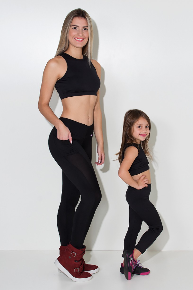 Kit com 5 (cinco) Leggings Infantis Cores Variadas (M) | Ref: KS-KI07-002