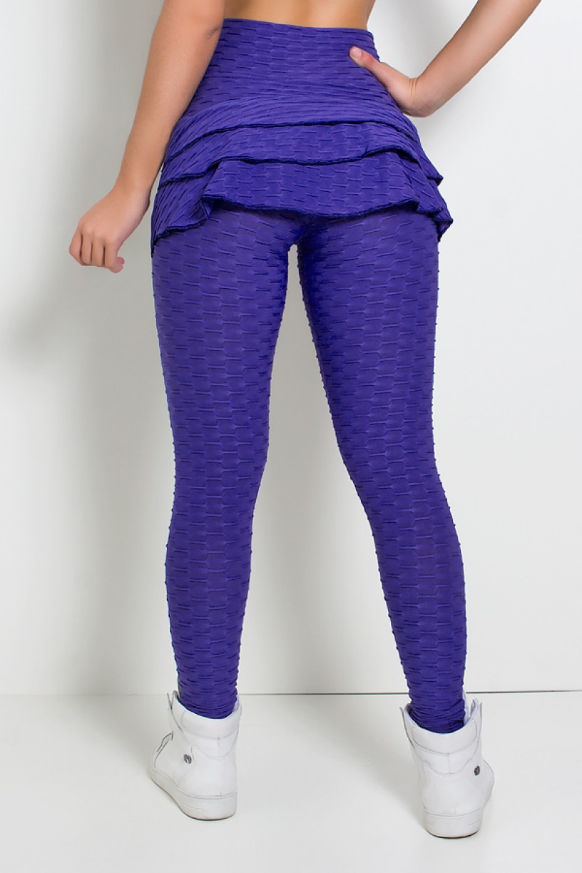 Calça Com Babado Tecido Bolha (Violeta) | Ref: KS-F348-001