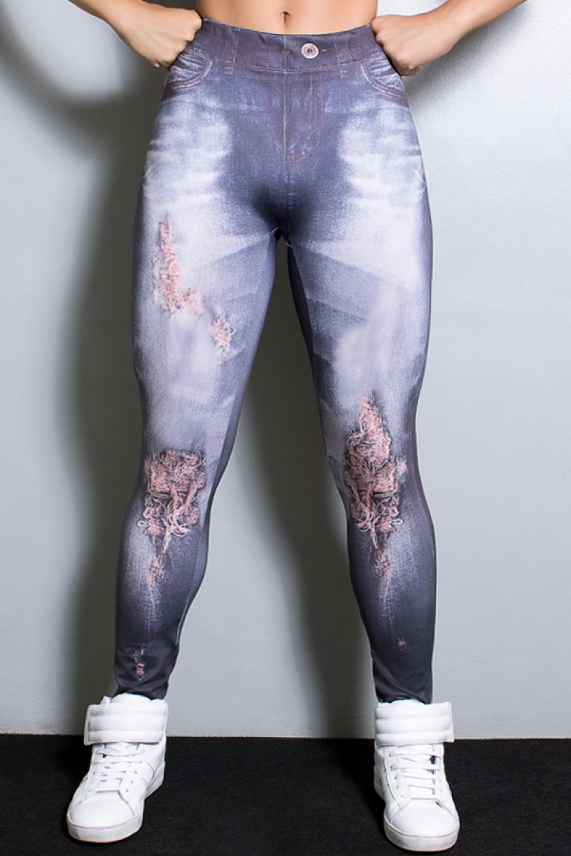 Legging Jeans Destroyed Sublimado | Ref: KS-F1863-001