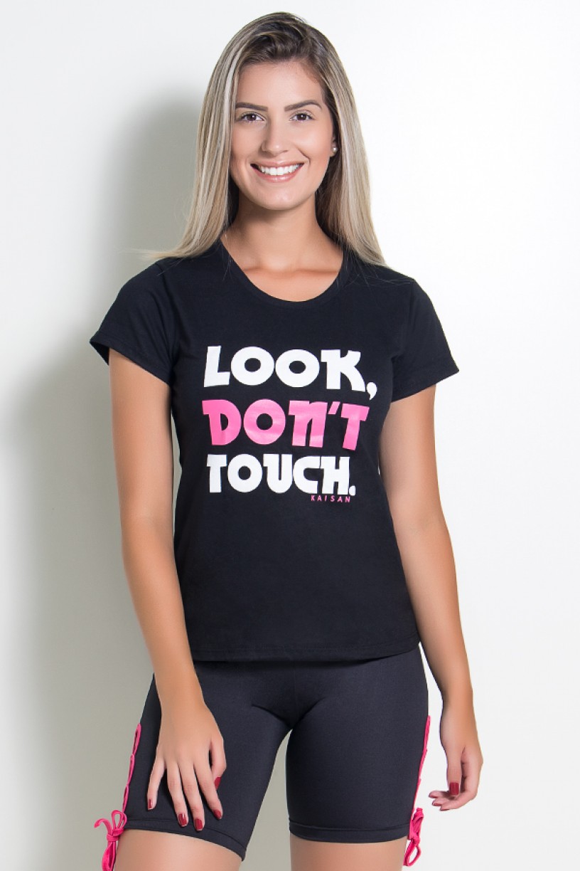 Camiseta Feminina Look Don t Touch (Preto) | KS-F235-001