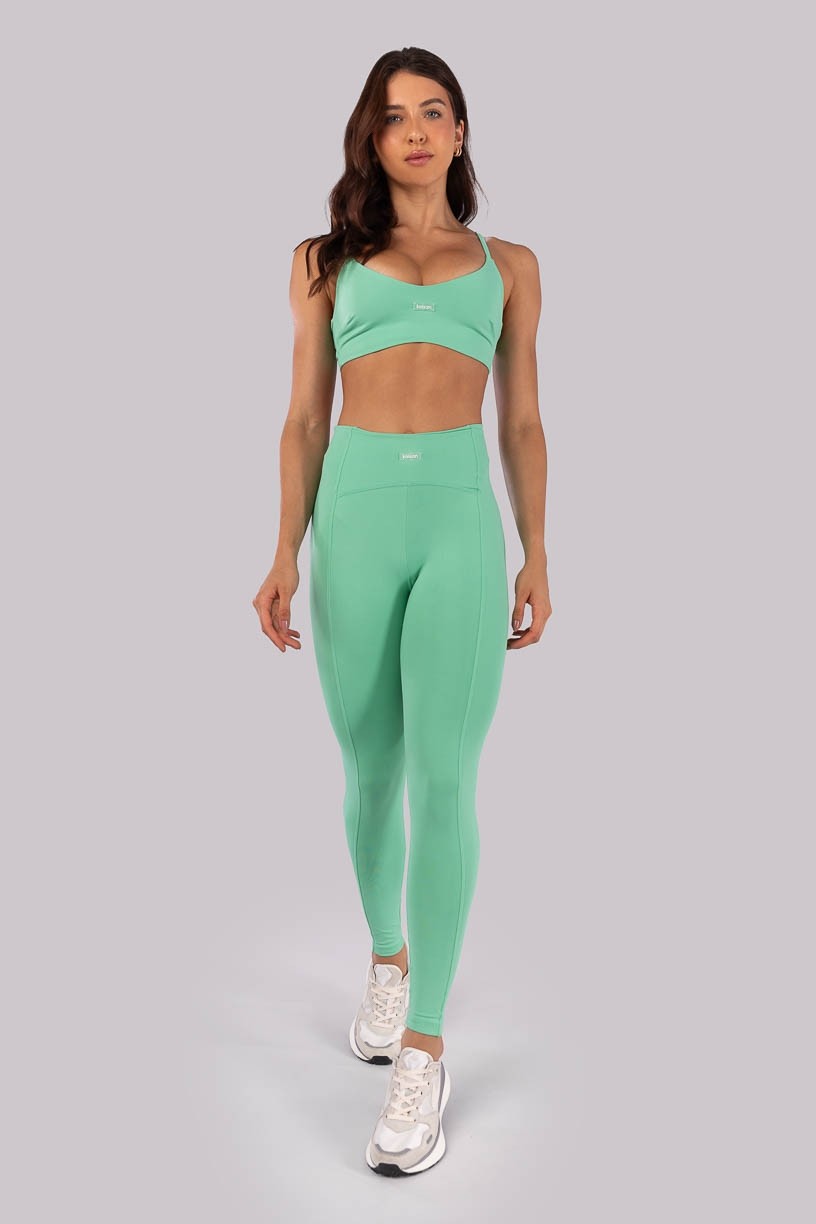 Calça Legging com Faixa Lateral (Verde Menta) | Ref: K4536-B