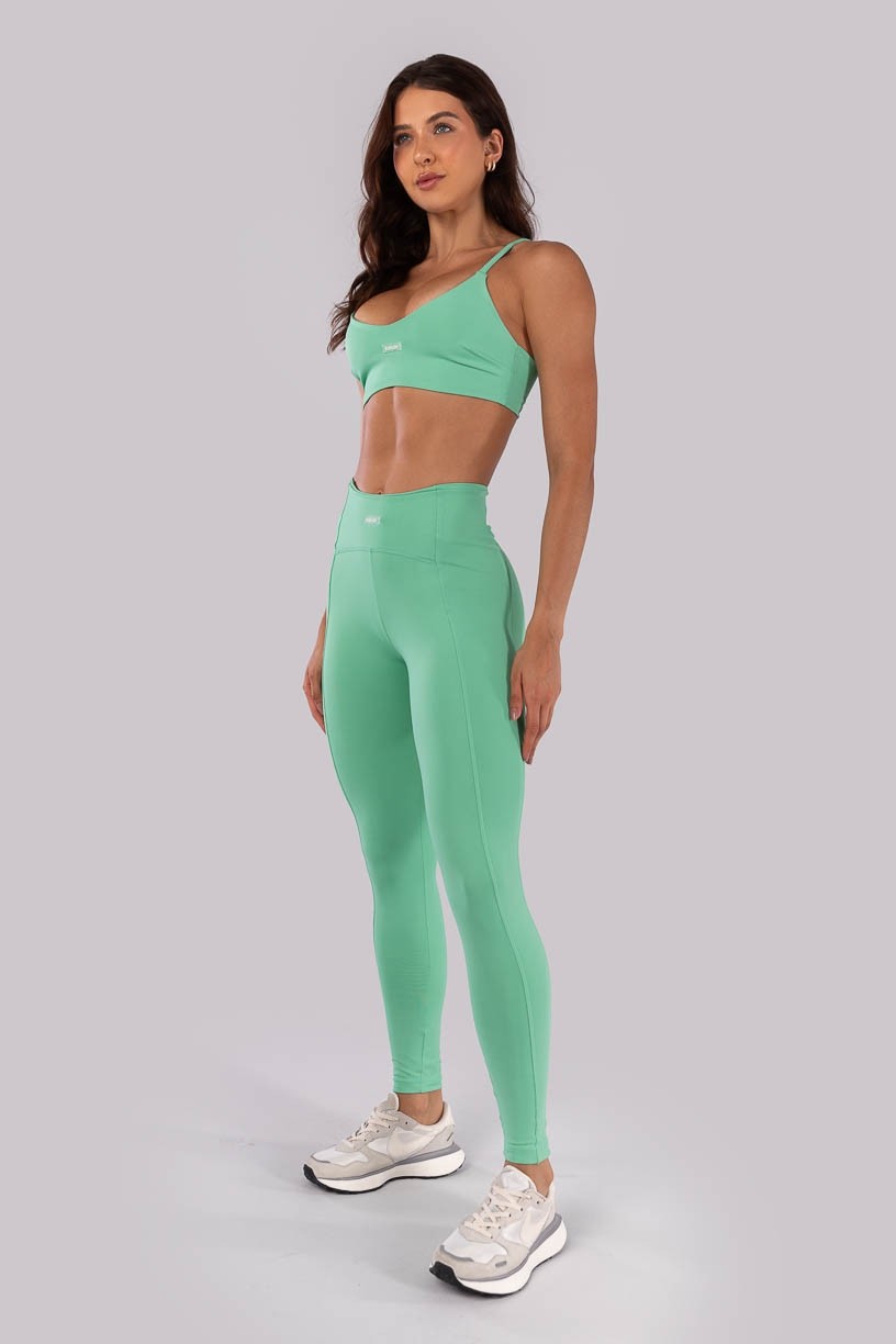 Calça Legging com Faixa Lateral (Verde Menta) | Ref: K4536-B