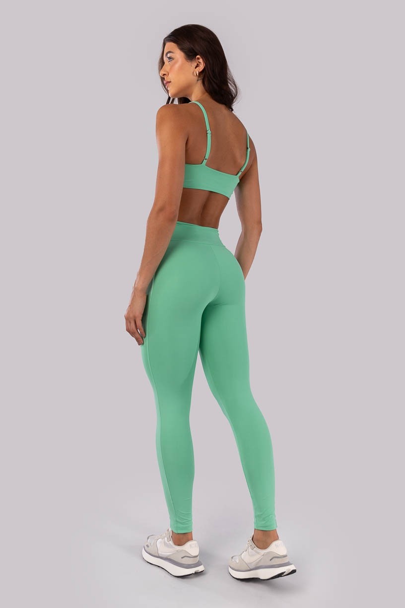 Calça Legging com Faixa Lateral (Verde Menta) | Ref: K4536-B