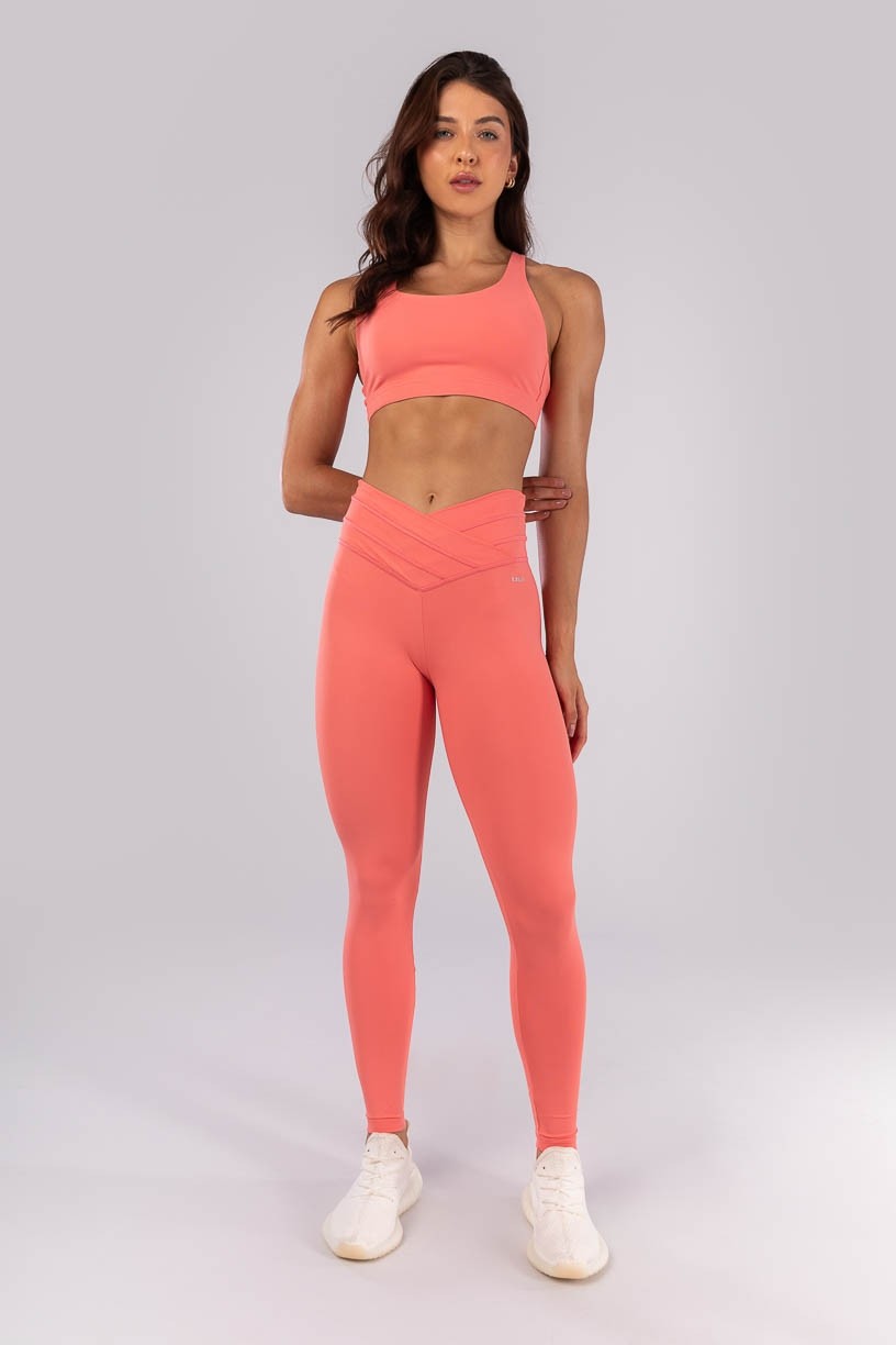 Calça Legging com Cós Transpassado com Cobertura (Aquarela) | Ref: K4518-A