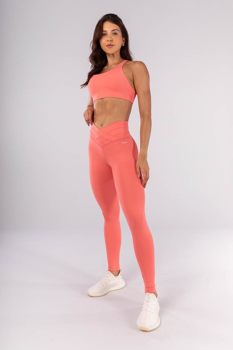 Calça Legging com Cós Transpassado com Cobertura (Aquarela) | Ref: K4518-A