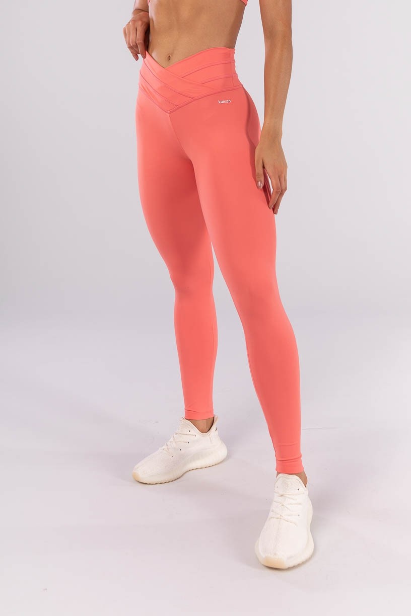 Calça Legging com Cós Transpassado com Cobertura (Aquarela) | Ref: K4518-A