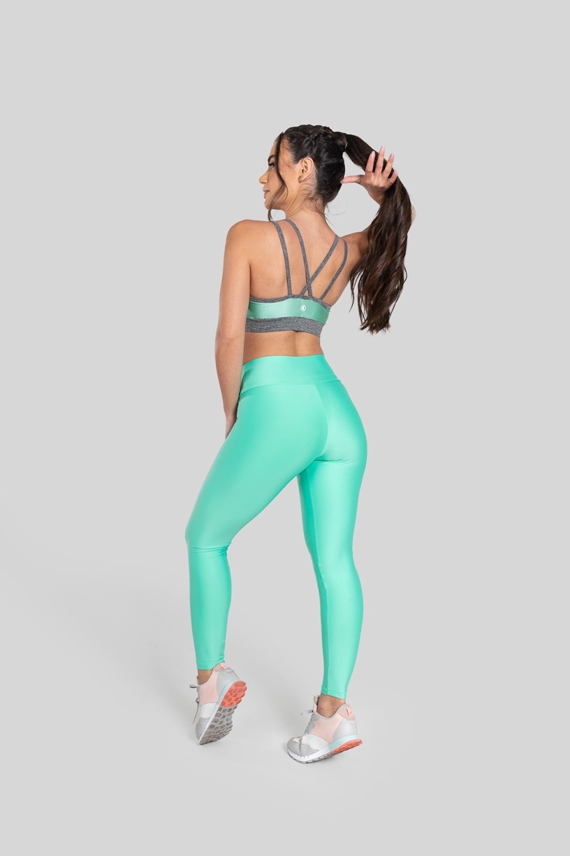 Calça Legging com Recorte Curvo e Pesponto (Verde Esmeralda) | Ref: K2886-J