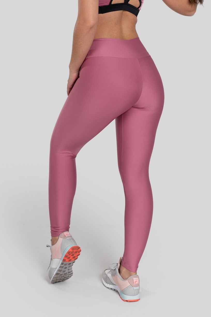 Calça Legging com Recorte Curvo e Pesponto (Rosa) | Ref: K2886-H