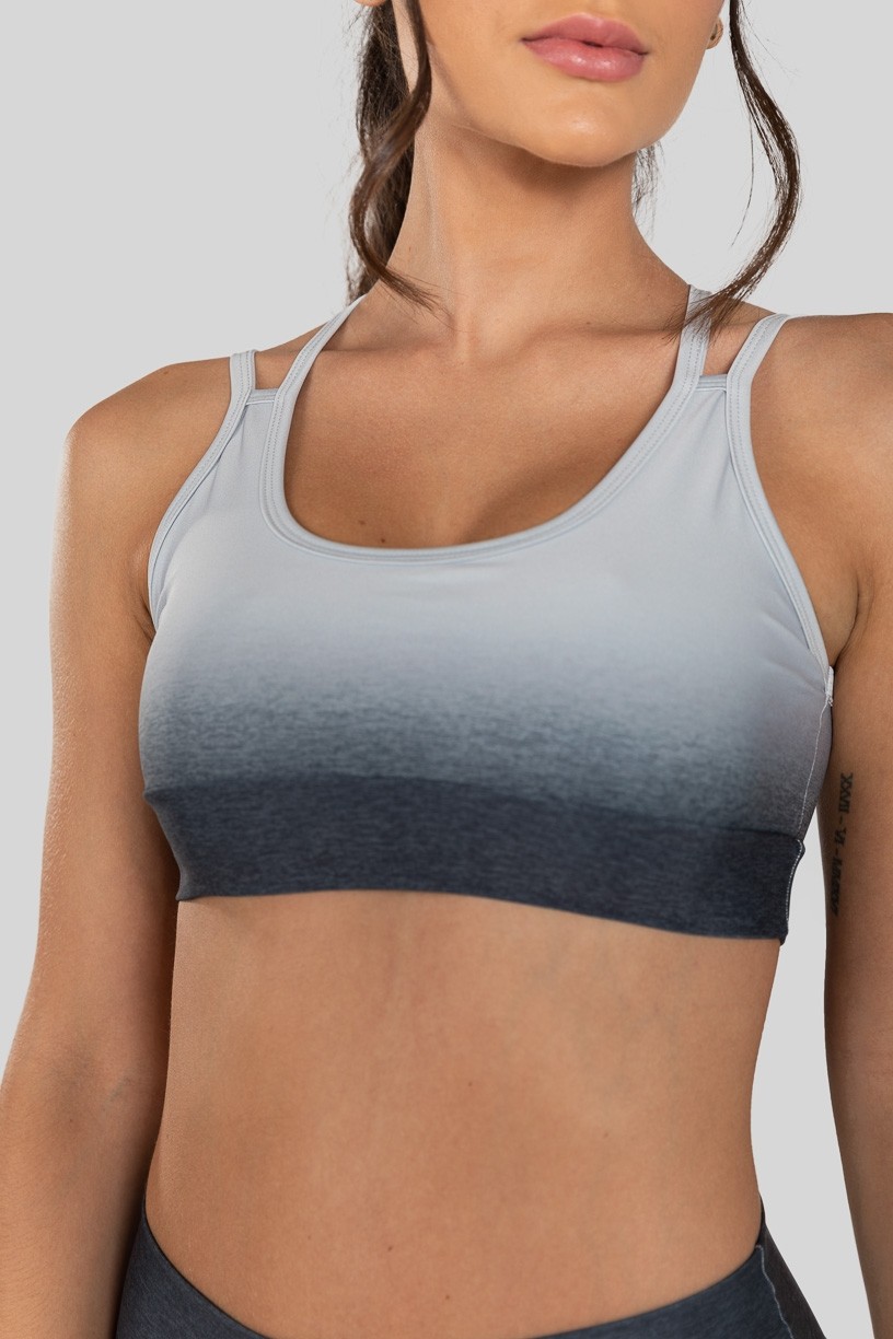 Top Estampa Digital de Alcinha Dupla (Grey Blend) | Ref: K2976-A